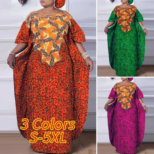 Plus Size   Bohemian Printed Maxi Long Dress