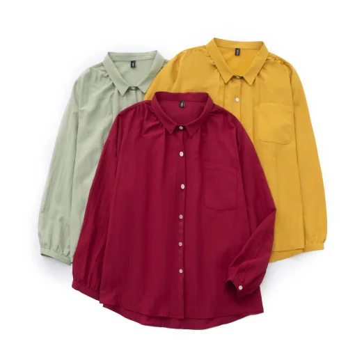 Women's Plus Size Loose Long Sleeve Shirt, Autumn Blouse - Image 2