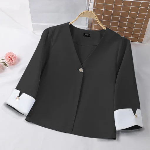 Women’s Elegant V-Neck Autumn Blazer Tops