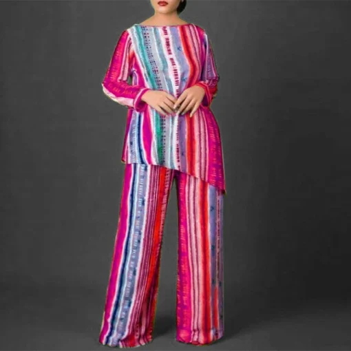 Autumn Vintage Printed Kaftan Pants Set for Women