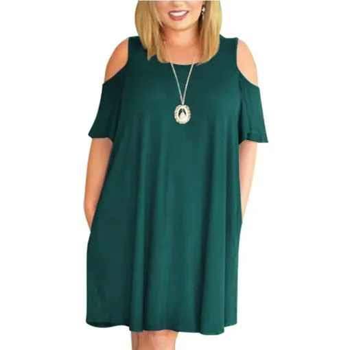 Plus Size Loose Off-the-Shoulder Summer Dress for Women