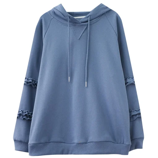 Plus Size Women's Hooded Lace Sweatshirt Spring Autumn - Image 6