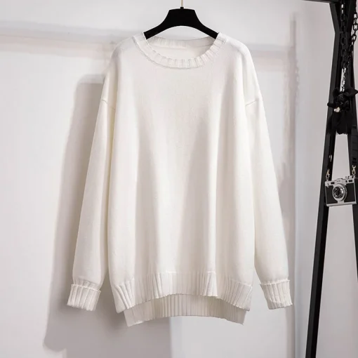 Plus Size Women's Spring Autumn Loose Pullover Knitted Sweater - Image 3