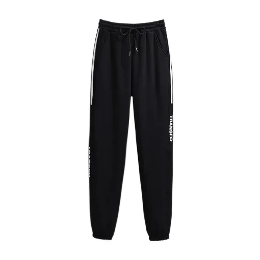 Plus Size Women's Autumn Winter Fleece Letter Sweatpants - Image 5