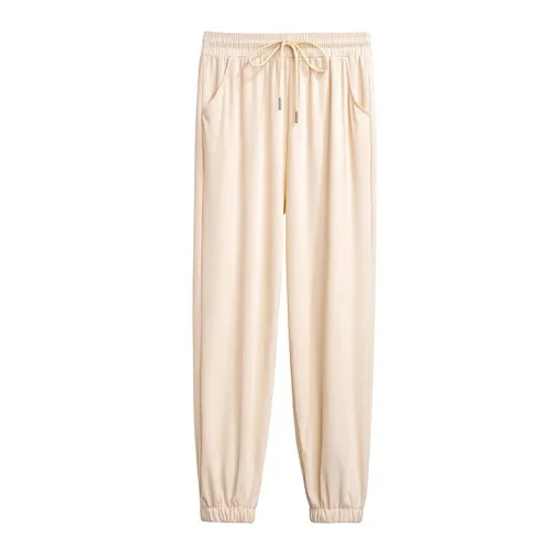 Plus Size Women's High-Waisted Loose Nine-Point Ice Silk Trousers - Image 6