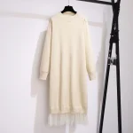 Plus Size Women's Loose Long Sleeve Round Neck Sweater Dress