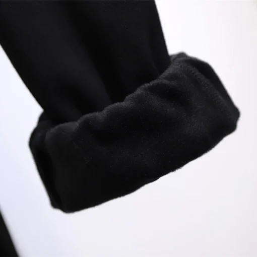 Plus Size Women's Autumn Winter Fleece Letter Sweatpants - Image 4