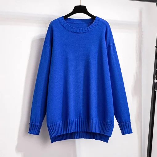 Plus Size Women's Spring Autumn Loose Pullover Knitted Sweater