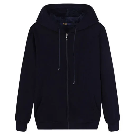 Plus Size Women's Fleece Hooded Cardigan Zipper Sweatshirt - Image 6