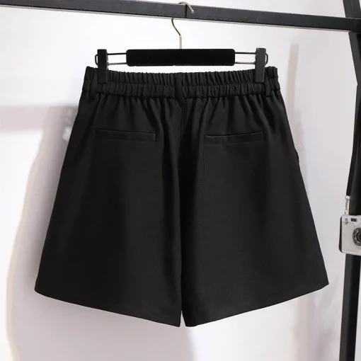 Plus Size Summer Casual High-Waisted Wide-Leg A-Line Shorts - Image 4