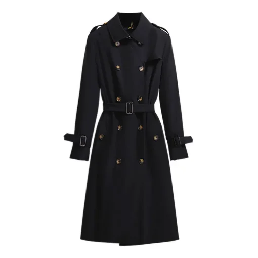 Plus Size Women's Loose Slim Long Lapel Trench Coat - Image 6