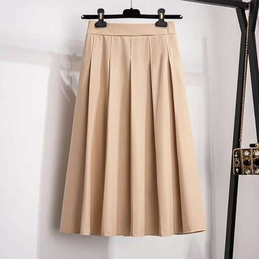 Plus Size Women's Summer High Waist Pleated A-Line Skirt