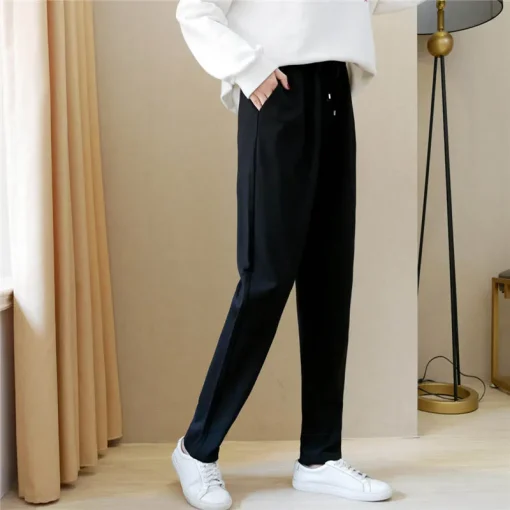 Plus Size Women's High Elastic Velvet Legging Trousers - Image 5