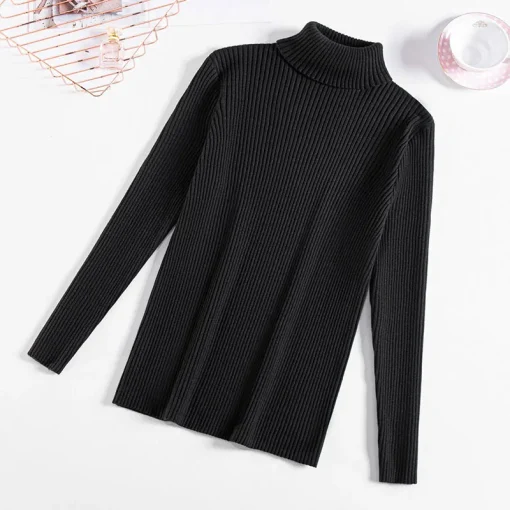 Plus Size Loose Turtleneck Long Sleeve Knitted Sweater