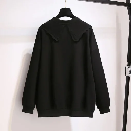 Plus Size Women's Loose Slim Long-Sleeved Doll Collar Sweatshirt - Image 4