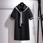 Plus Size Women's Summer Short Sleeve Two-Piece Shirt Dress