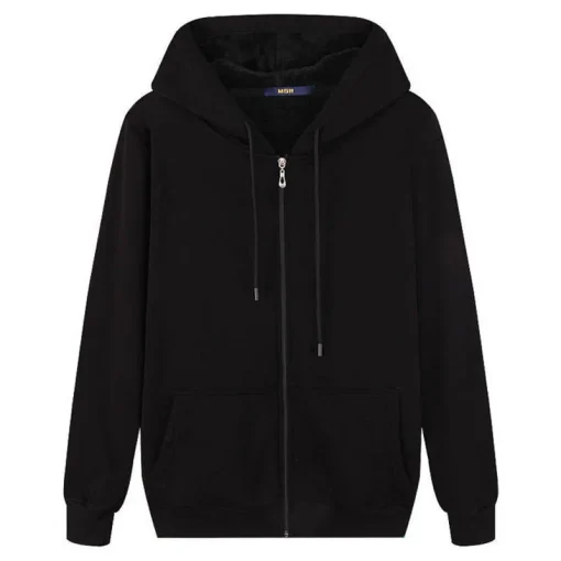 Plus Size Women's Fleece Hooded Cardigan Zipper Sweatshirt - Image 4