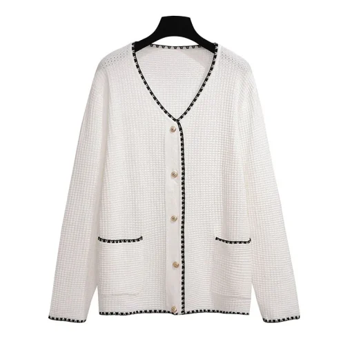 Plus Size Women's Loose Long-Sleeved Knit Cardigan Top - Image 6