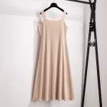 Plus Size Women's Summer Ice Silk Knitted Suspender Dress