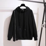 Plus Size Women's Loose Hooded Sweatshirt Long Sleeve Top