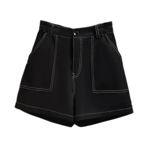 Plus Size Women's Summer Topline Denim Loose Wide Leg Shorts - Image 6