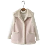 Plus Size Women’s Plush Parka, Suede Fur Sleeveless Vest