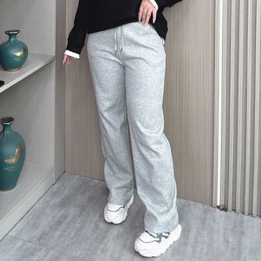 Women's Plus Size High Waist Loose Elastic Sweatpants - Image 5