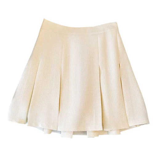 Plus Size Loose A-Line Pleated Elastic Waist Skirt - Image 6