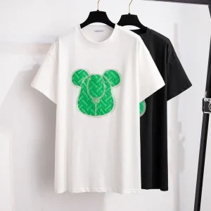 Plus Size Women's Loose Cartoon Hot Drill Short Sleeve Top