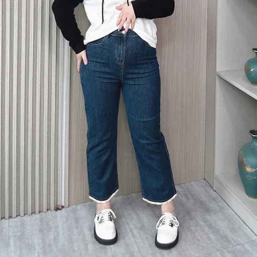 High Waist Straight Jeans Women Casual Slimming Denim Pants