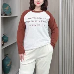 Plus Size Women’s Block Color Raglan Sleeve Casual Tee