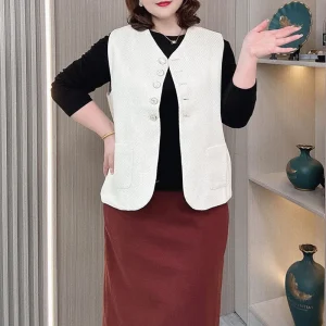 Women’s Loose Casual Woollen Vest V-neck Sleeveless Jacket