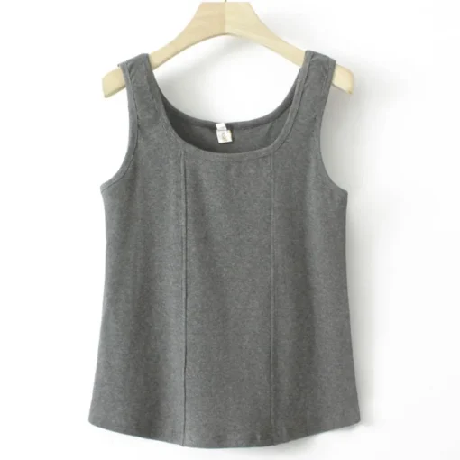 Plus Size Cotton U-Neck Sleeveless Tank Top for Women - Image 2