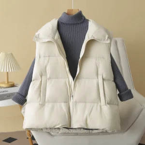 Plus Size Winter Down Vest Loose Warm Coat