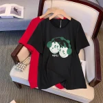 Plus Size Women's Loose Casual Cartoon Print T-Shirt Top