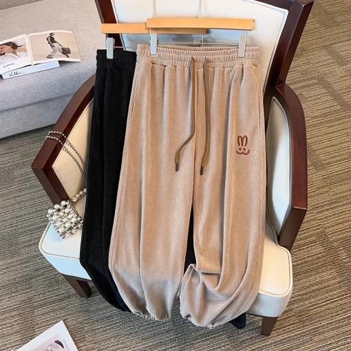 Plus Size High-Waisted Wide Leg Pants for Spring Autumn