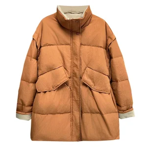 Plus Size Women’s Down Coat Winter Loose Thicken Stand Collar