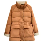 Plus Size Women’s Winter Down Coat Loose Thick Warm Stand Collar