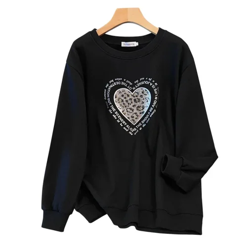 Plus Size Women's Loose Round Neck Printed Sweatshirt - Image 6