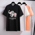 Plus Size Women's Loose Elephant Hot Drill Short Sleeve Top