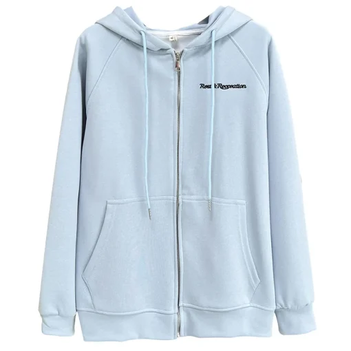 Fall Plus Size Preppy Style Embroidered Letter Hooded Sweatshirt - Image 6