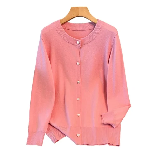 Plus Size Loose Knitted Cardigan Sweater Jacket for Women - Image 6