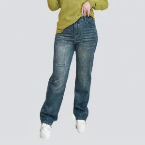 Plus Size Women’s High Waist Stretch Straight Leg Denim Jeans
