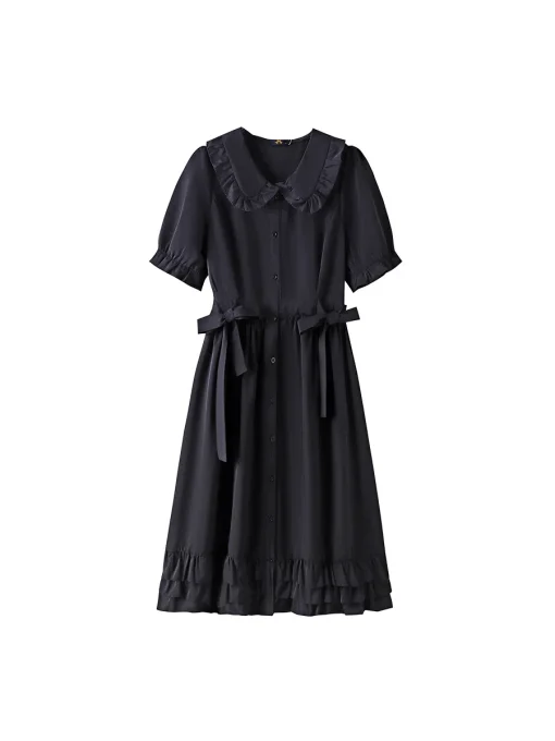 Plus Size Women's Summer Loose Retro Doll Collar Dress - Image 6