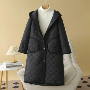 Plus Size Women’s Hooded Parka Winter Cotton-Padded Coat