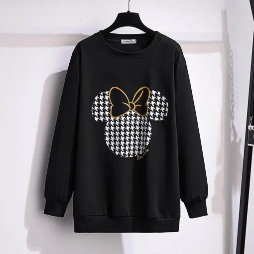 Plus Size Loose Round Neck Cartoon Print Sweatshirt - Image 3