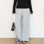 Plus Size Women's Loose Drawstring Waist Wide Leg Sweatpants