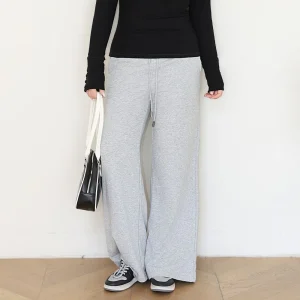 Plus Size Women's Loose Drawstring Waist Wide Leg Sweatpants