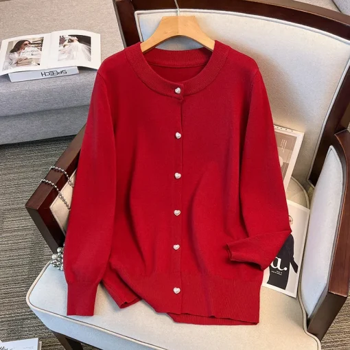 Plus Size Spring Autumn Winter Loose Cardigan Sweater Jacket