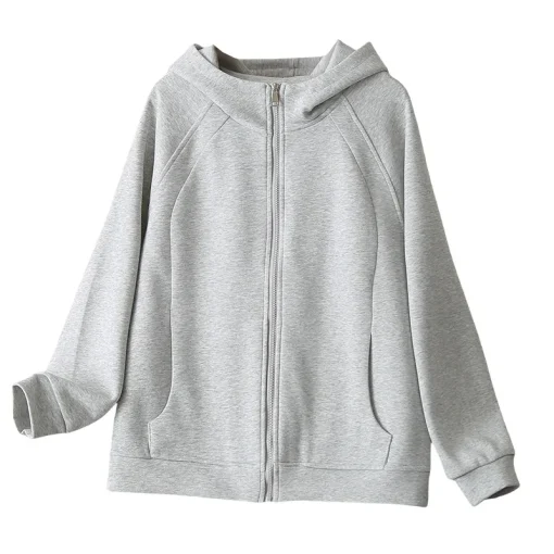 Plus Size Autumn Hoodie Loose Casual Zipper Sweatshirt - Image 6